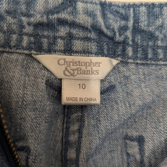 Christopher&Banks Y2K Jeans Embroidered Floral Accent Straight Leg Women's sz 10 - Picture 8 of 9